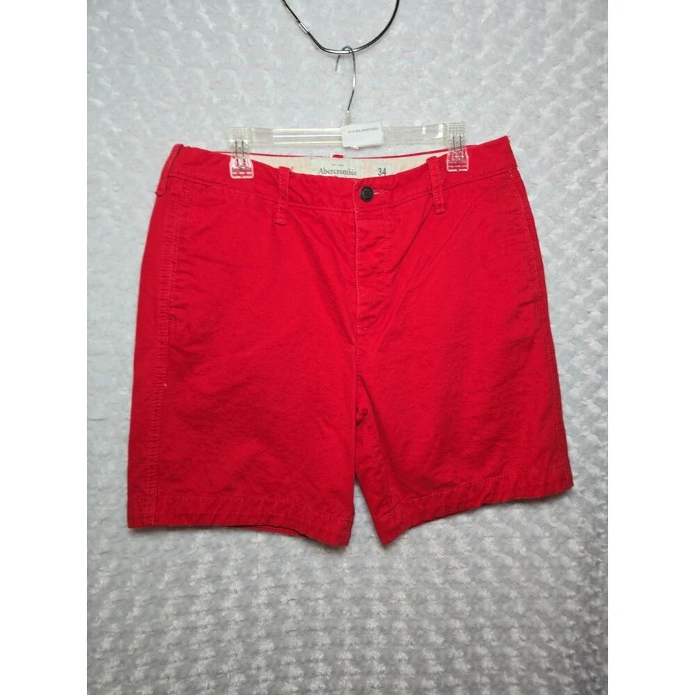 Abercrombie And Fitch Red Mens Shorts Size 34